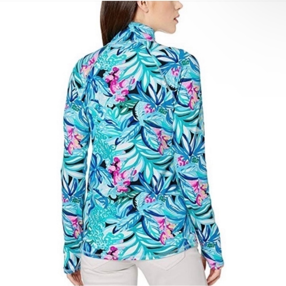 Lilly Pulitzer Luxletic Serena Jacket UPF 50+ in Maldives Hype it Up XXS